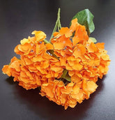 Buchet cu Hortensii Portocalii – Flori Artificiale Elegante din Material Textil